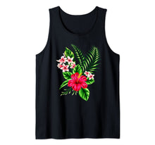 Load image into Gallery viewer, Aloha Island Vibes Hawaiian Hibiscus Flower and Palm Graphic Tank Top 567607