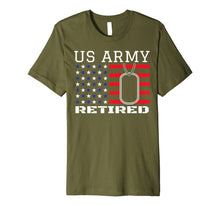Load image into Gallery viewer, US American Flag Patriotism Dog Tag Veteran Army Retirement Premium T-Shirt 1036032