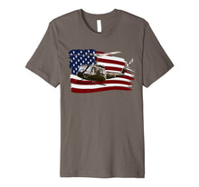 Load image into Gallery viewer, UH-1 Huey Helicopter T shirt American Flag usa Pilot T-Shirt 530647