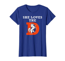 Load image into Gallery viewer, She Loves The Denver D Funny Football T-Shirt T-Shirt-181771