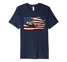Load image into Gallery viewer, UH-1 Huey Helicopter T shirt American Flag usa Pilot T-Shirt 530647
