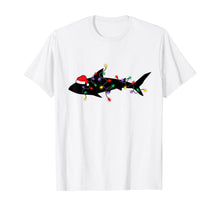 Load image into Gallery viewer, Shark Christmas Lights Santa Hat Pajamas Xmas Gifts Family T-Shirt