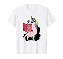 Load image into Gallery viewer, Unicorn T Shirt Believe In Yourself Motivational Book Lovers