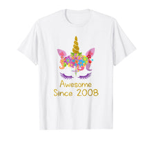 Load image into Gallery viewer, Funny shirts V-neck Tank top Hoodie sweatshirt usa uk au ca gifts for Cute 11th Birthday Unicorn Girls Tshirt, Awesome since 2008 1012434