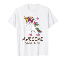 Load image into Gallery viewer, Funny shirts V-neck Tank top Hoodie sweatshirt usa uk au ca gifts for Awesome Since 2014 Dabbing Unicorn Shirt Girl Gifts Birthday 3442704