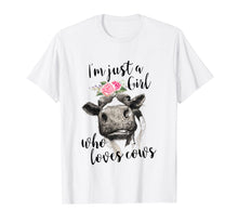 Load image into Gallery viewer, Funny shirts V-neck Tank top Hoodie sweatshirt usa uk au ca gifts for Cow Floral I'm Just A Girl Who Loves Cows Farmer T Shirt 329236