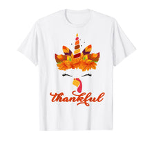 Load image into Gallery viewer, Thankful Unicorn Turkey Face Thanksgiving Outfit Girl Kids T-Shirt