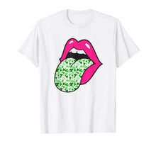 Load image into Gallery viewer, Hot Pink Lips Shamrock Tongue Trendy St Patrick's Day Print TShirt728937