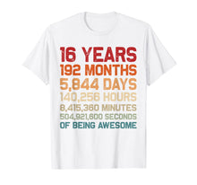 Load image into Gallery viewer, Vintage 16 Years of Being Awesome Unique 16th Birthday Gifts T-Shirt-1692777