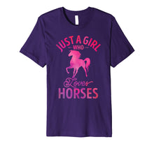 Load image into Gallery viewer, Funny shirts V-neck Tank top Hoodie sweatshirt usa uk au ca gifts for Just A Girl Who Loves Horses Shirt Horse Riding Women Gifts 821675