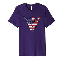 Load image into Gallery viewer, Shaka Hang Loose American Flag Premium T-Shirt 788613