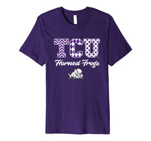Load image into Gallery viewer, Tcu Horned Frogs Patterned Letters T-Shirt - Apparel