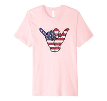 Load image into Gallery viewer, Shaka Hang Loose American Flag Premium T-Shirt 788613