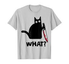 Load image into Gallery viewer, WHAT Murderous Cat With Knife Halloween Costume T-Shirt 120437
