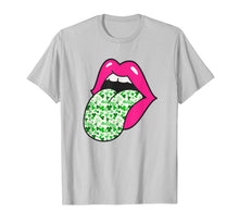 Load image into Gallery viewer, Hot Pink Lips Shamrock Tongue Trendy St Patrick's Day Print TShirt728937