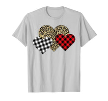 Load image into Gallery viewer, Funny Leopard And Buffalo Plaid Printed Love Heart Gifts T-Shirt--