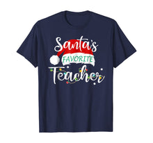 Load image into Gallery viewer, Funny shirts V-neck Tank top Hoodie sweatshirt usa uk au ca gifts for Santa's Favorite Teacher Santa Hat Christmas Light Tshirt 94932