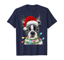 Load image into Gallery viewer, Funny shirts V-neck Tank top Hoodie sweatshirt usa uk au ca gifts for Boston Terrier Santa Christmas Tree Lights Xmas Gifts Boys T-Shirt 540146