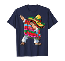 Load image into Gallery viewer, Dabbing Mexican Poncho Cinco de Mayo Men Sombrero Funny Dab T-Shirt 132892