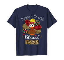 Load image into Gallery viewer, Thankful Grateful Blessed Nana Leopard Turkey Thanksgiving T-Shirt