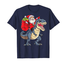 Load image into Gallery viewer, Funny shirts V-neck Tank top Hoodie sweatshirt usa uk au ca gifts for Santa Riding Dinosaur T rex Christmas Gifts Boys Men Xmas T-Shirt 60152