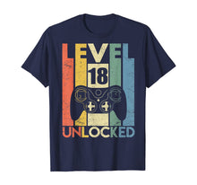 Load image into Gallery viewer, Level 18 Unlocked Tshirt 18th Video Gamer Birthday Boy Gifts