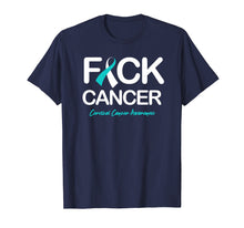 Load image into Gallery viewer, Funny shirts V-neck Tank top Hoodie sweatshirt usa uk au ca gifts for Cervical Cancer Awareness Products Fck Cancer Shirt 1027027