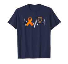 Load image into Gallery viewer, Funny shirts V-neck Tank top Hoodie sweatshirt usa uk au ca gifts for Heartbeat Orange Ribbon Leukemia Awareness Shirt Family Gift 1415724