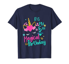 Load image into Gallery viewer, It's My 5th Magical Birthday Girls Unicorn Birthday T-Shirt