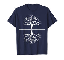 Load image into Gallery viewer, Tree and Roots T Shirt - Camping Outdoors Nature Reflection