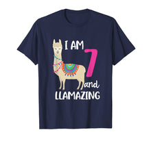 Load image into Gallery viewer, Funny shirts V-neck Tank top Hoodie sweatshirt usa uk au ca gifts for 7th Birthday Llama I'm 7 Years Old and Llamazing T-Shirt 1402475