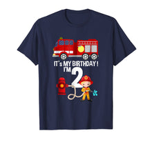 Load image into Gallery viewer, Funny shirts V-neck Tank top Hoodie sweatshirt usa uk au ca gifts for It's my birthday Fire Truck Fireman 2 Birthday Boy T-Shirt 2396378