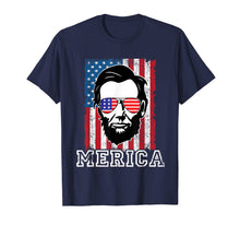 Load image into Gallery viewer, 4th of July Shirt Merica Abe Abraham Lincoln USA Flag Tshirt 250154