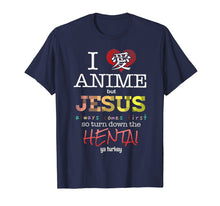 Load image into Gallery viewer, Funny shirts V-neck Tank top Hoodie sweatshirt usa uk au ca gifts for I Love Anime But Jesus Always Comes First Ladies T-Shirt 831305