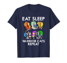 Load image into Gallery viewer, Funny shirts V-neck Tank top Hoodie sweatshirt usa uk au ca gifts for Eat Sleep Warrior Cats Repeat Funny Cat Lover T-Shirt 513133