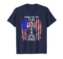 Load image into Gallery viewer, Funny shirts V-neck Tank top Hoodie sweatshirt usa uk au ca gifts for Stand for the Flag Kneel for the Cross Christian T-Shirt 1249578