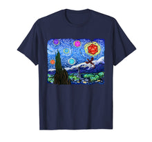 Load image into Gallery viewer, Tabletop Gaming Gift Shirt Starry Night Dragons D20 Dice Tee