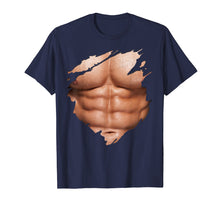 Load image into Gallery viewer, Chest Six Pack Abs Muscles T-Shirt Torn Shirt Beach Body