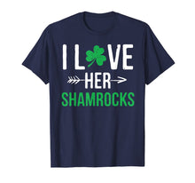 Load image into Gallery viewer, I Love Her Shamrocks TShirt St Patrick's Day Couples Gifts175306