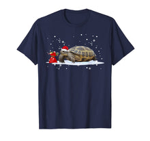 Load image into Gallery viewer, Funny shirts V-neck Tank top Hoodie sweatshirt usa uk au ca gifts for Funny Russian Tortoise Christmas T-Shirt Santa Hat Animal T-Shirt 1018318