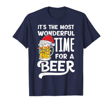 Load image into Gallery viewer, Funny shirts V-neck Tank top Hoodie sweatshirt usa uk au ca gifts for It's The Most Wonderful Time For A Beer Christmas Santa Hat T-Shirt 212012