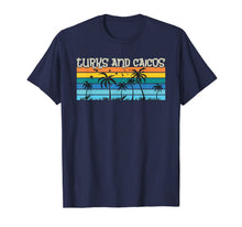 Load image into Gallery viewer, Turks and Caicos 80's Retro Palm Trees Stripes T-Shirt