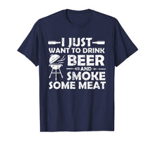 Load image into Gallery viewer, BBQ Smoking Pitmaster Shirt Art Gift Drink Beer Smoke Meat 121523