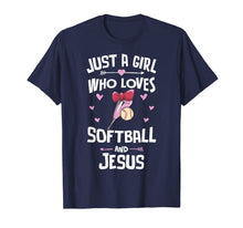 Load image into Gallery viewer, Softball And Jesus Gifts for Girls Women T-Shirt-3154895