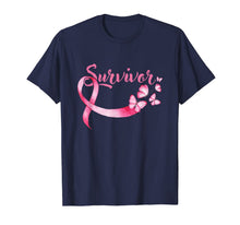 Load image into Gallery viewer, Breast Cancer Awareness Pink Butterflies Ribbon Survivor TShirt776736