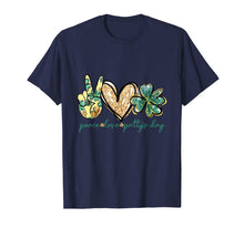 Load image into Gallery viewer, Peace love Patty's Day Clover TShirt St Patrick's Day Gifts T-Shirt612190