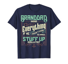 Load image into Gallery viewer, Mens Granddad Knows Everything Funny Granddad Christmas Gifts T-Shirt-1654539