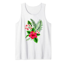 Load image into Gallery viewer, Aloha Island Vibes Hawaiian Hibiscus Flower and Palm Graphic Tank Top 567607