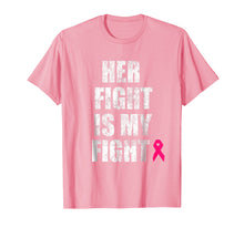 Load image into Gallery viewer, Her Fight Is My Fight T-Shirt For Men Breast Cancer Support