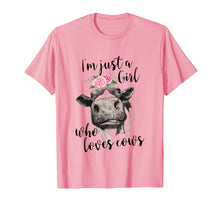Load image into Gallery viewer, Funny shirts V-neck Tank top Hoodie sweatshirt usa uk au ca gifts for Cow Floral I'm Just A Girl Who Loves Cows Farmer T Shirt 329236